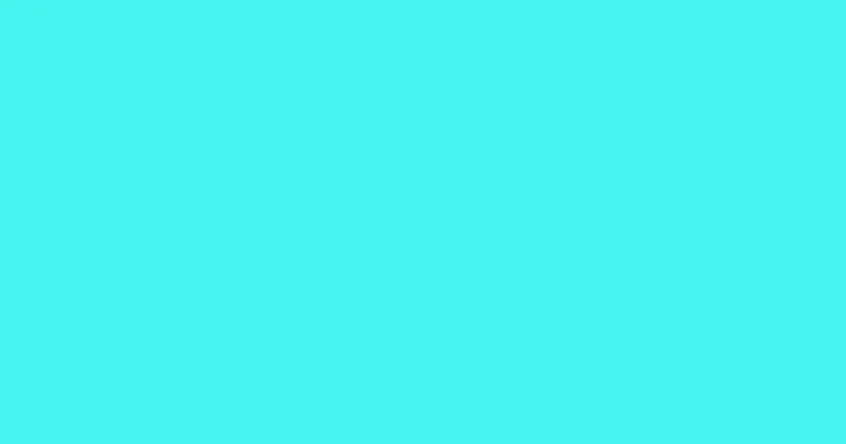 #45f4ef turquoise blue color image