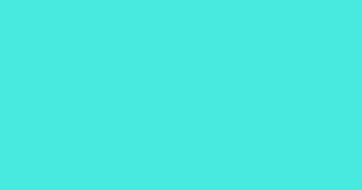#47e9de turquoise blue color image