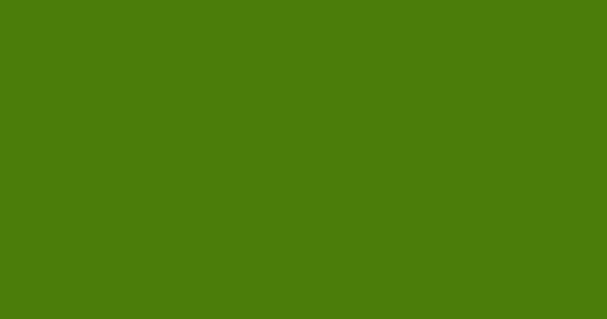 #4a7c0a green leaf color image