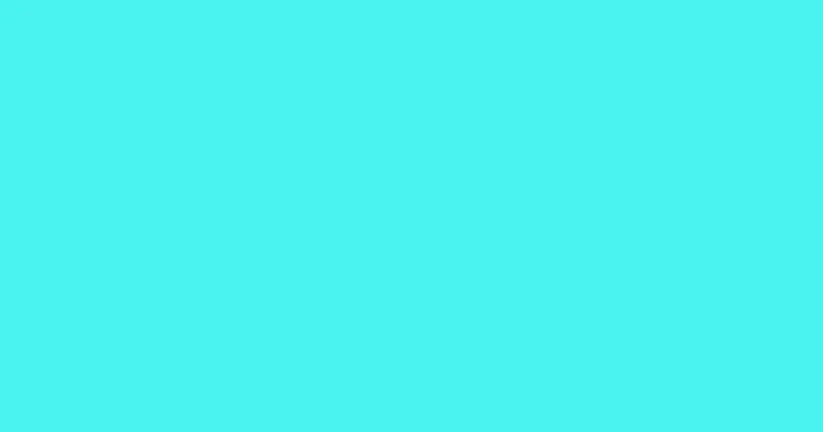 #4af3ee turquoise blue color image