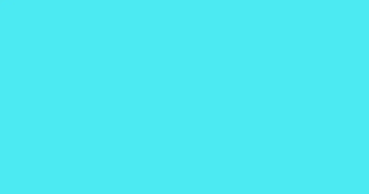 #4be9f2 turquoise blue color image