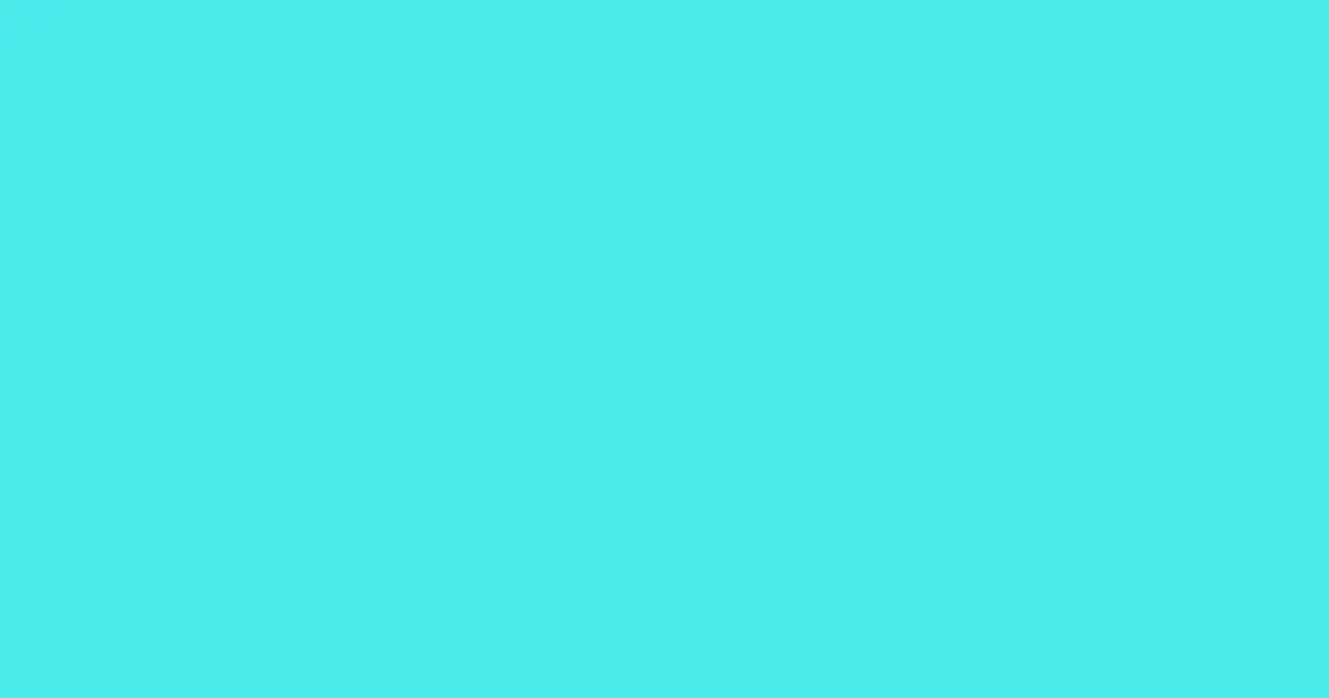 #4beaec turquoise blue color image