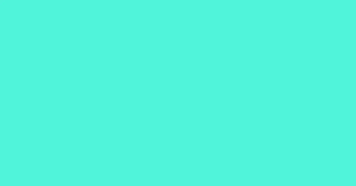 #51f4db turquoise blue color image