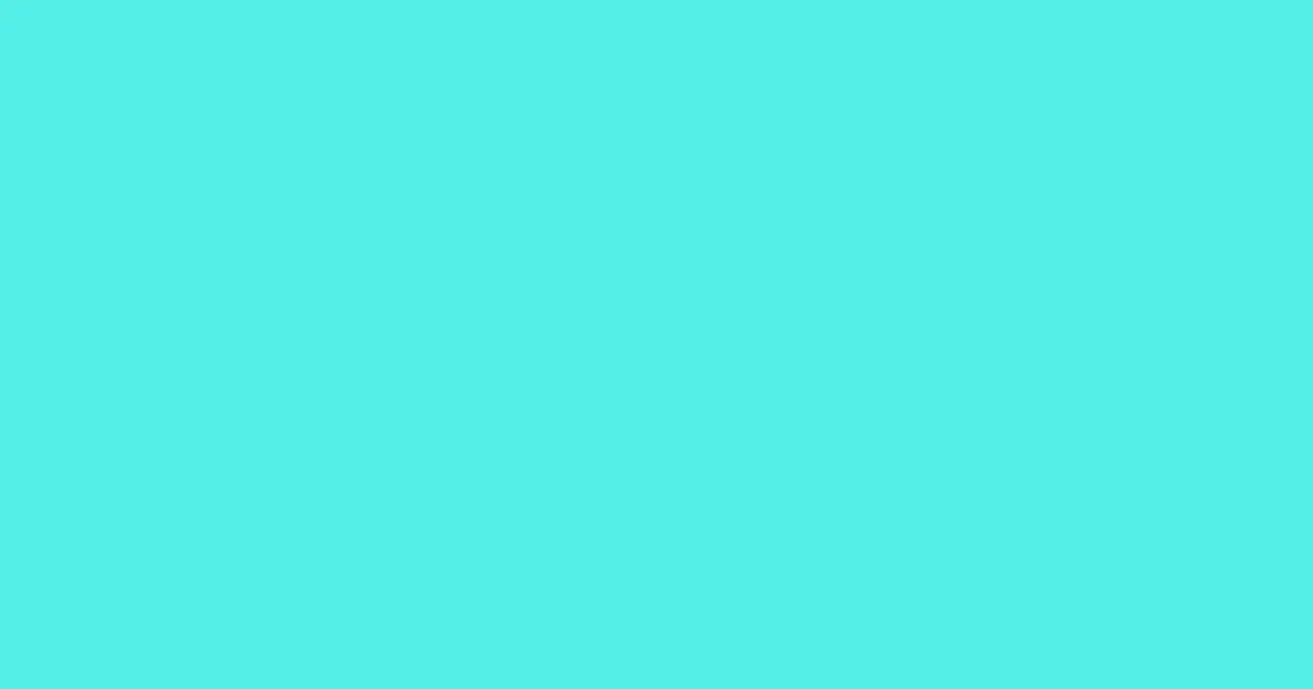 #53efe7 turquoise blue color image