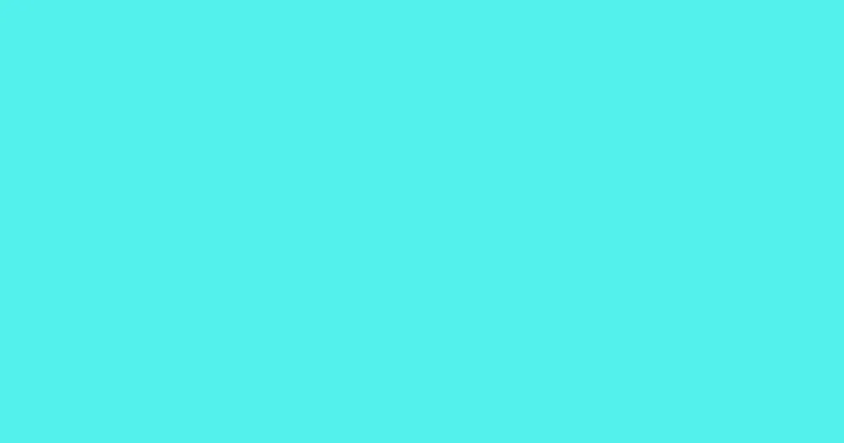 #53f1eb turquoise blue color image