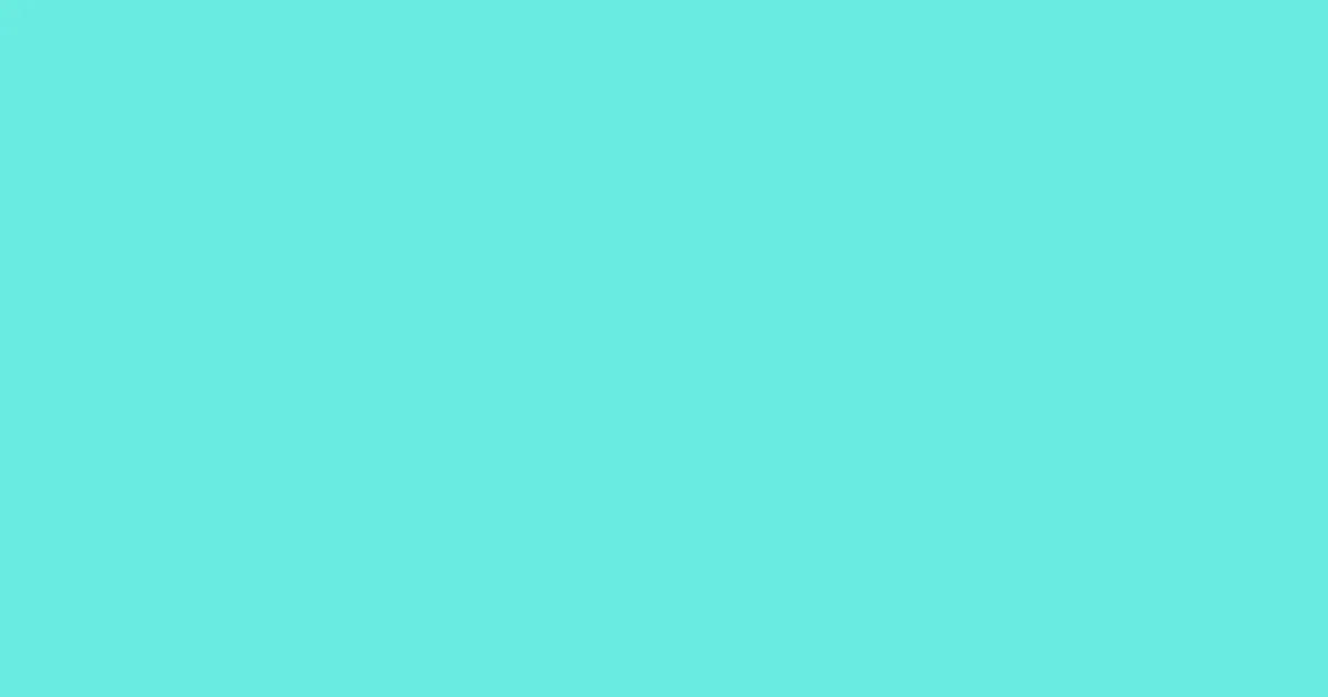 #6bebe1 turquoise blue color image