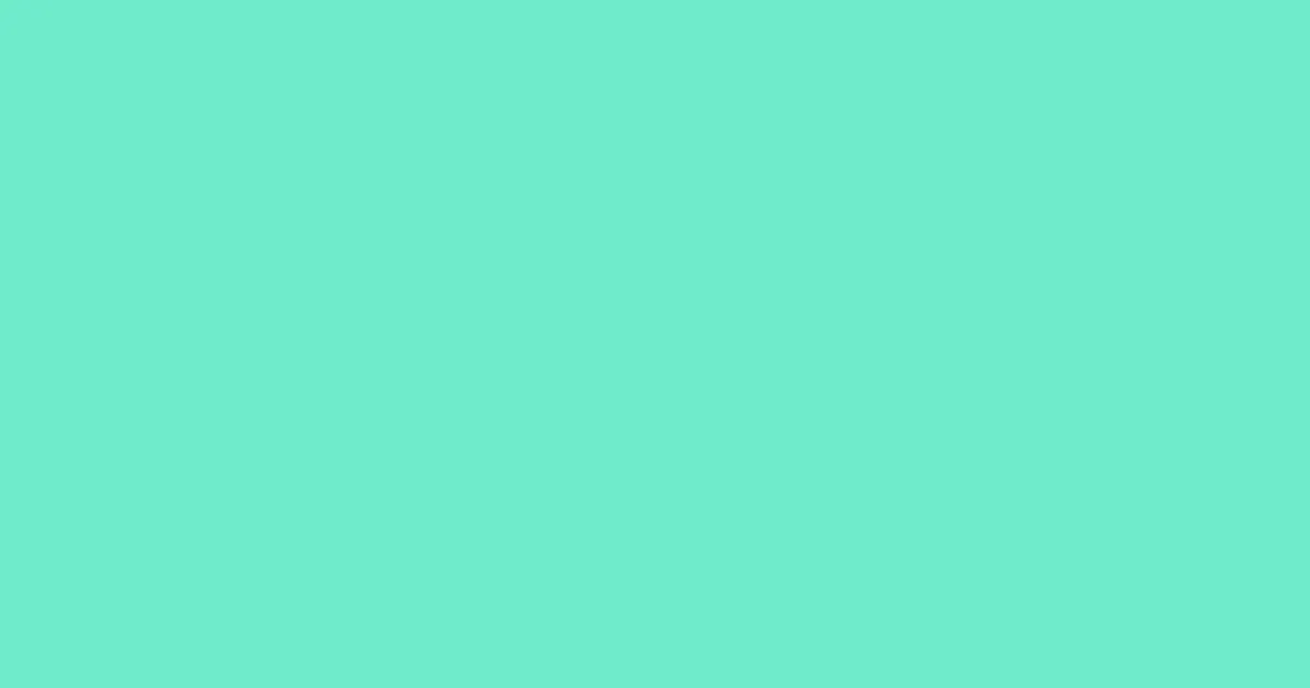#6eebca turquoise blue color image