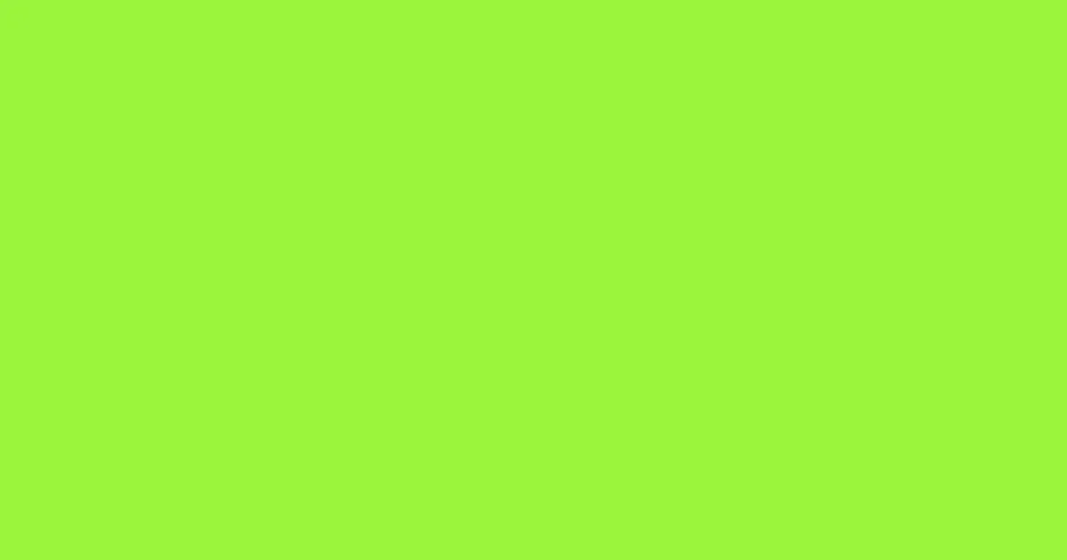 #9bf43a green lizard color image